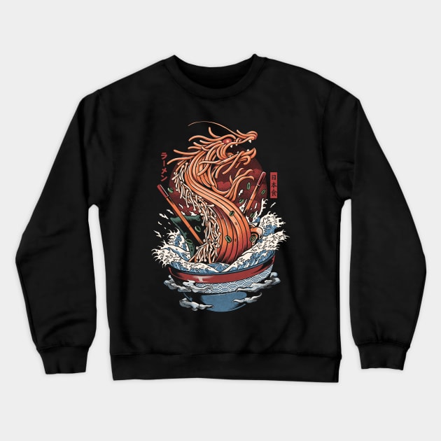 Ramen Dragon Crewneck Sweatshirt by Ilustrata